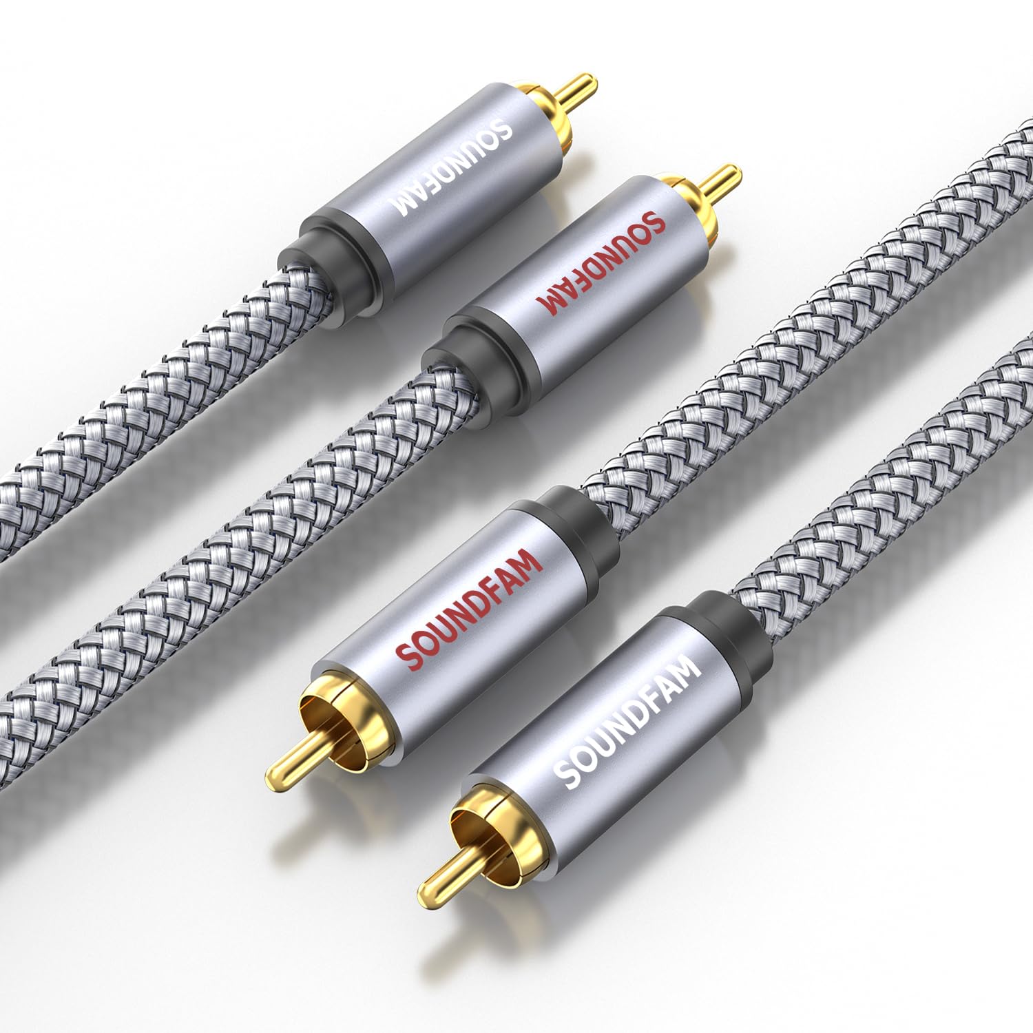 Cavo Audio RCA 2 a 2, Connettori Oro 24K, 2 Cavi RCA Separati (Codifica a colori - Rosso/Bianco), Schermatura Doppia - 5m