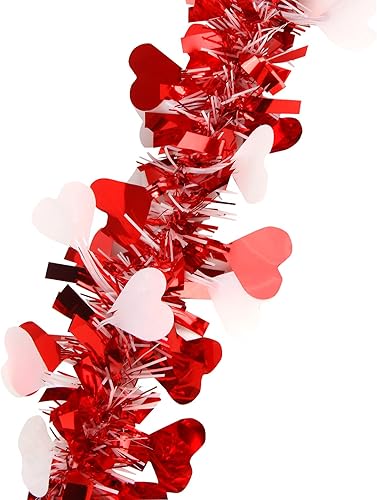 Vista 23 de LOMIMOS Guirnalda de oropel de Navidad de 32.8 pies, decoración blanca brillante para árbol de Navidad, fiesta, suministros de boda Blanco