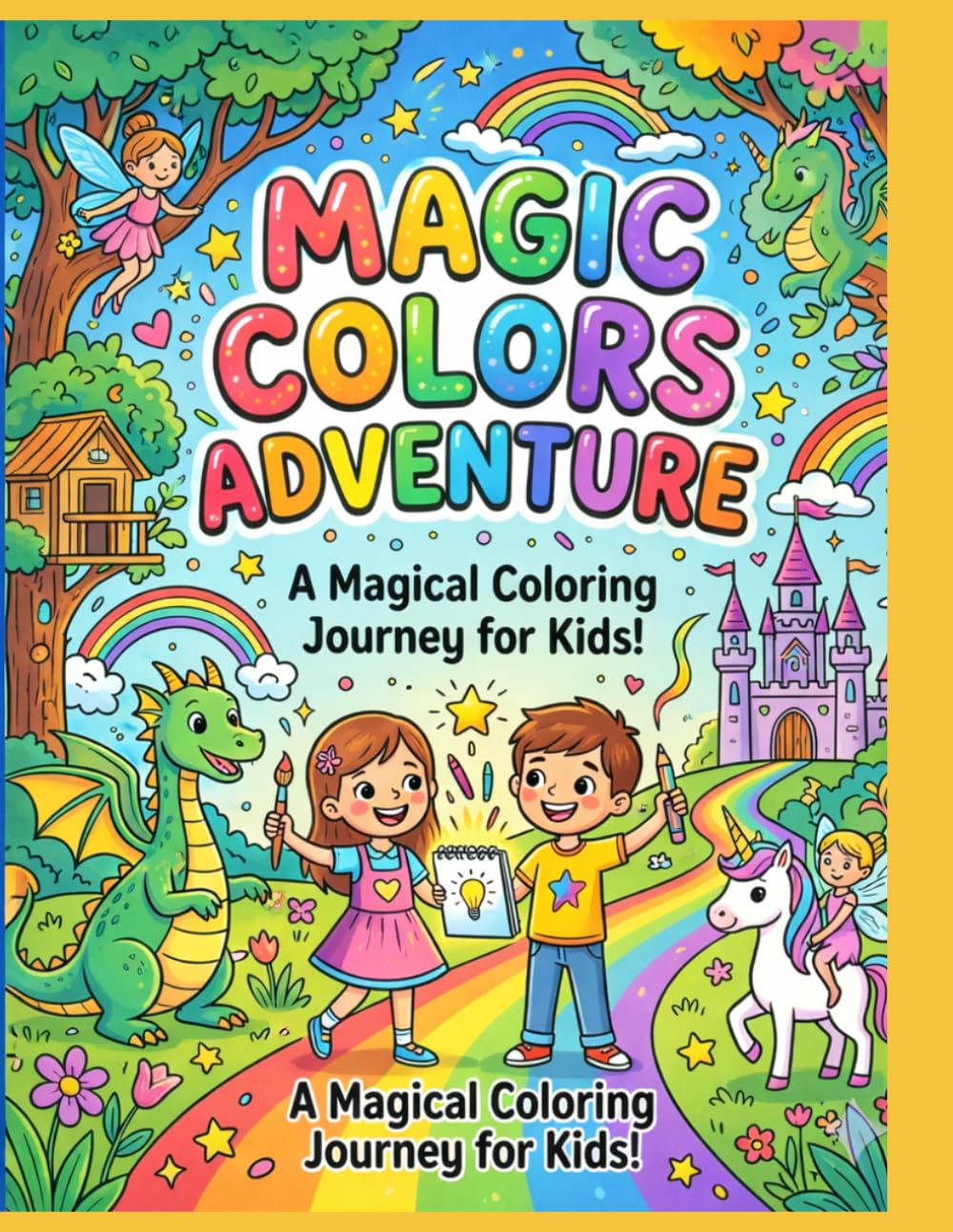 Magic Colors Adventure: Fun Coloring Book for Kids: A Fun & Easy Coloring Book with Cute Animals, Big Shapes & Simple Pages for Toddlers and Preschoolers
