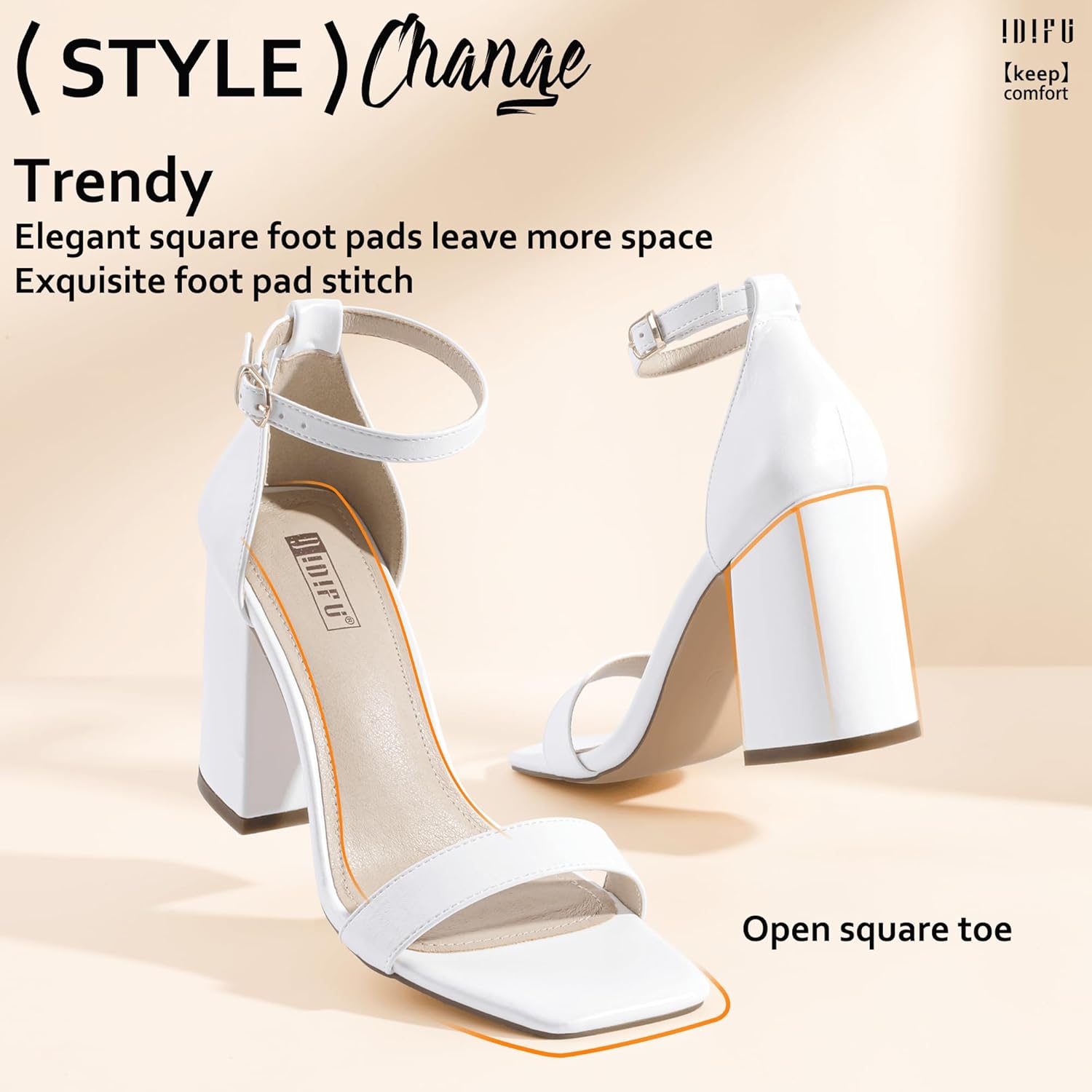 IDIFU IN3 Chunky Block Heels Wedding Party Dress Heeled Sandals - Image 5