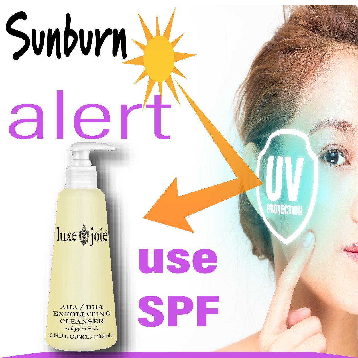 AHA BHA Exfoliating Cleanser 8 oz Exfoliating Jojoba Beads Acne Face