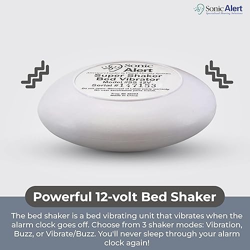 Miniatura 6 de Sonic Bomb - Reloj despertador analógico con agitador de cama, plateado, SBA475ss Reloj despertador vibratorio para dormir pesado, batería de