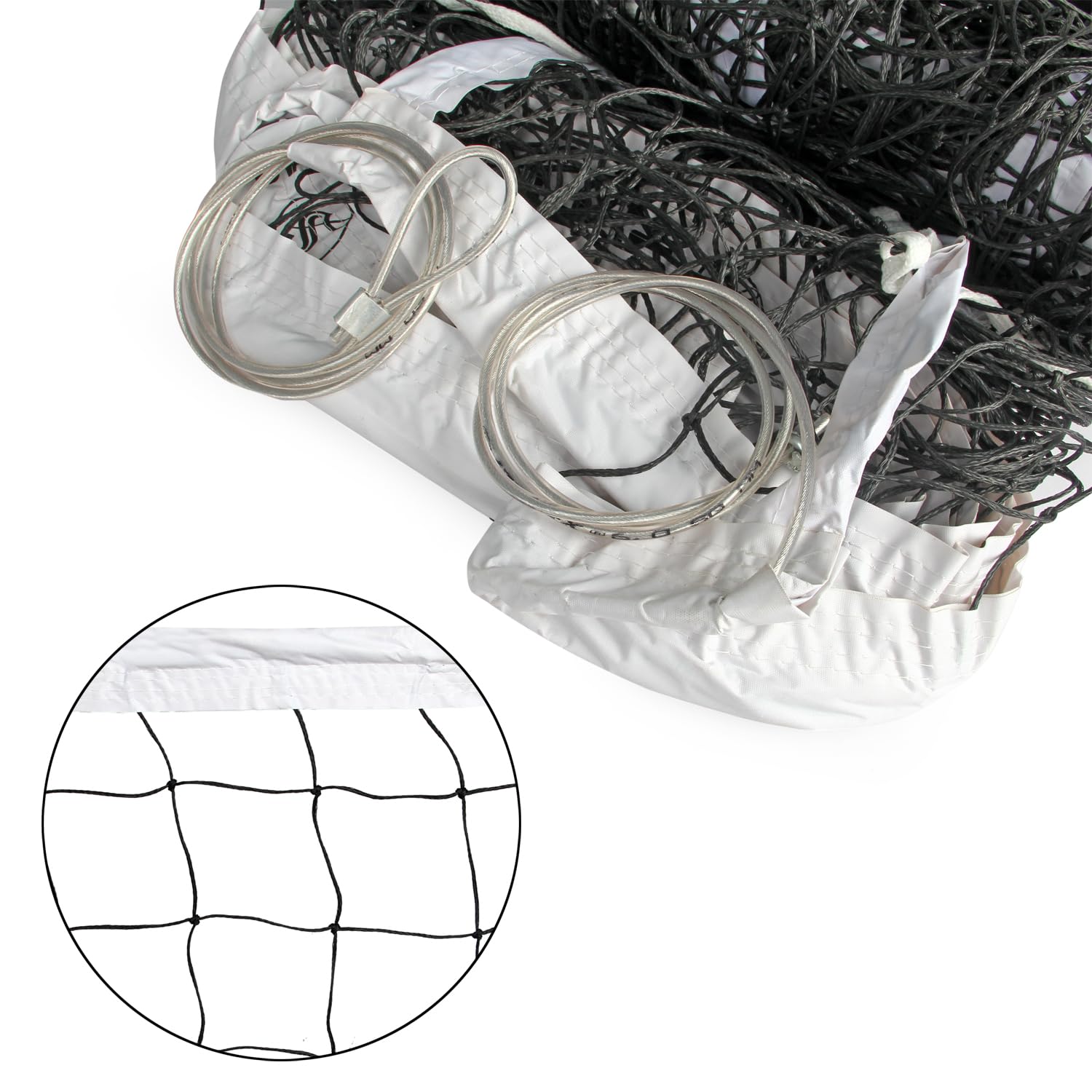 Supreme Volleyball Net M*Plus with Iron Wire for Regular Play Tournament Qlty. Volleyball Net (Black, White). (Pack of 01) 2