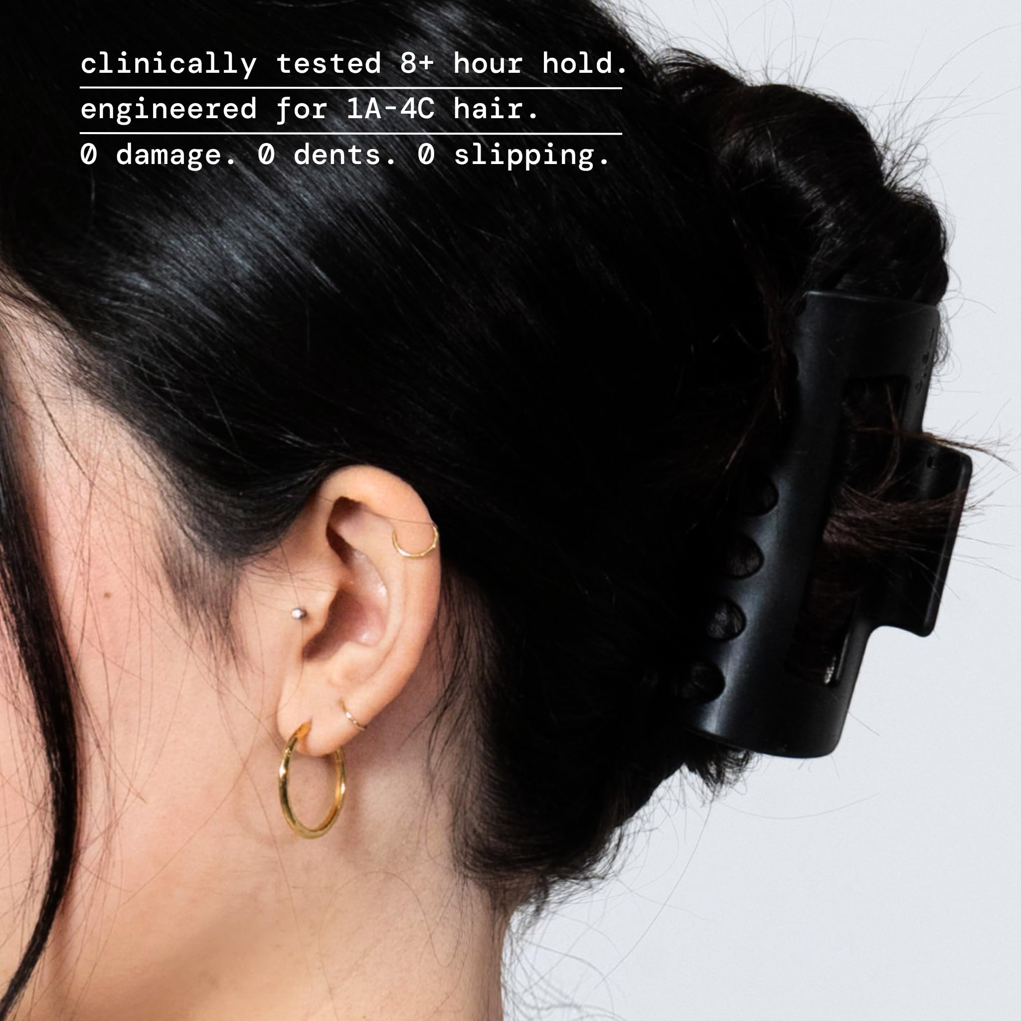 Mello Classic Black Claw Clip-6 pack cloud clip | flexible hair claw clip – MELLO main image 4