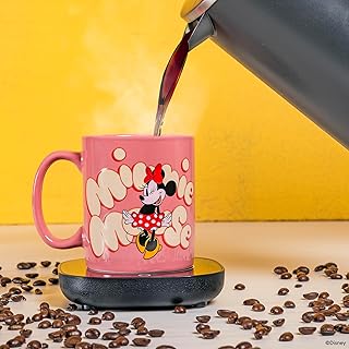 Uncanny Brands Disney Minnie Mouse 12oz Mug Warmer Set – Keeps Your Favorite Beverage Warm - Auto Shut On/Off