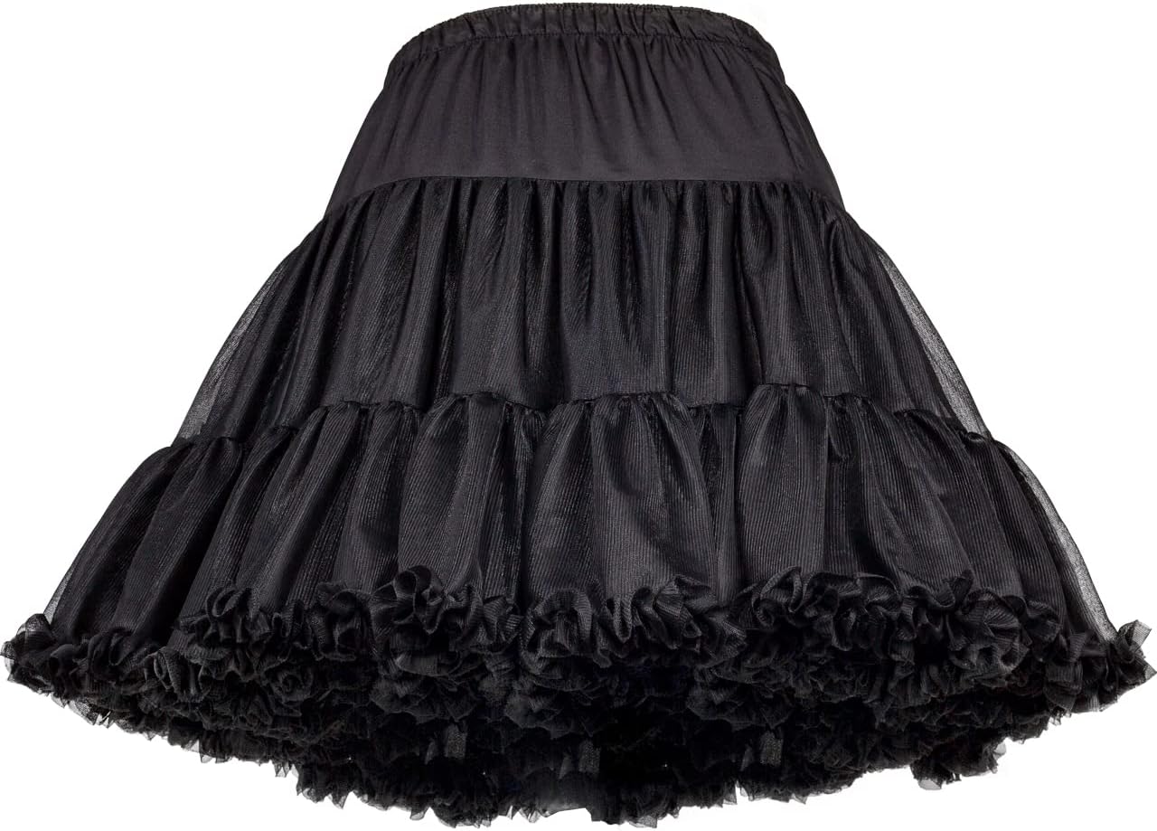 Women's Petticoat 4 Levels Hoopless Short Length Tulle Crinoline Underskirts Dress Bubble Skirt