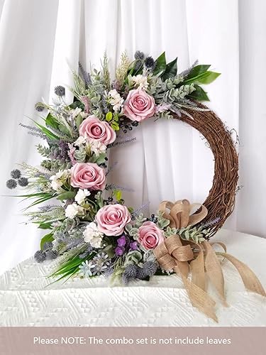 Vista 106 de White Rose Artificial Flowers Fake Flower Bulk with Stems for DIY Wedding Bouquet Bridal Baby Shower Centerpiece Table Decorations Silk Faux Floral