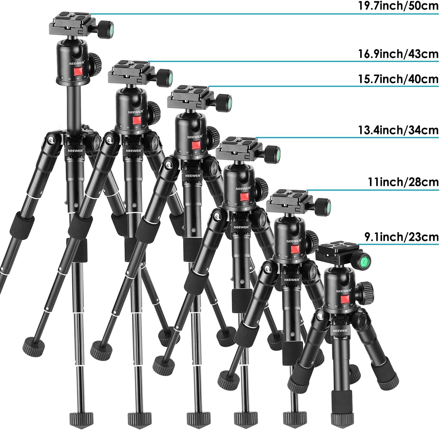 Limited Neewer 20 inches/50 Centimeters Portable Compact Desktop Macro Mini Tripod with 360 Degree Ball Head,1/4 inches Quick Release Plate, Bag for DSLR Camera, Video Camcorder up to 11 pounds/5 kilograms