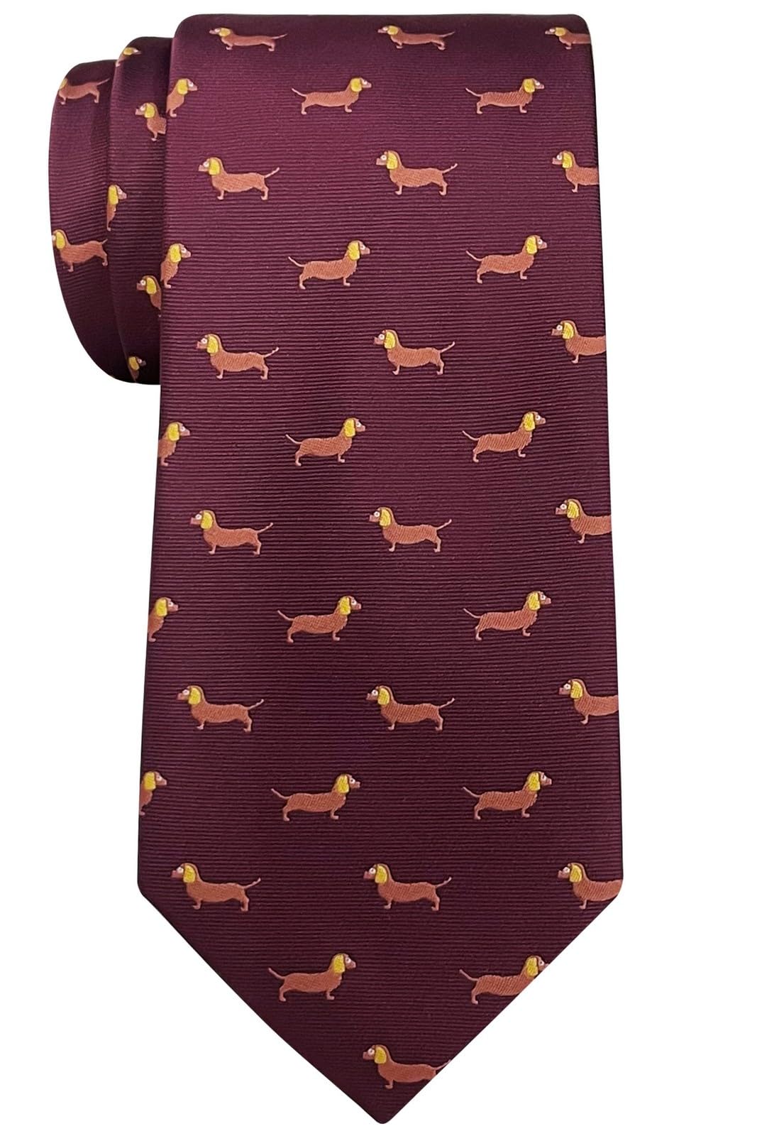 Retreez Animal Pattern Ties | Neckties for Men | Microfiber 3.15" Men's Tie, Dachshund - Burgundy, One size