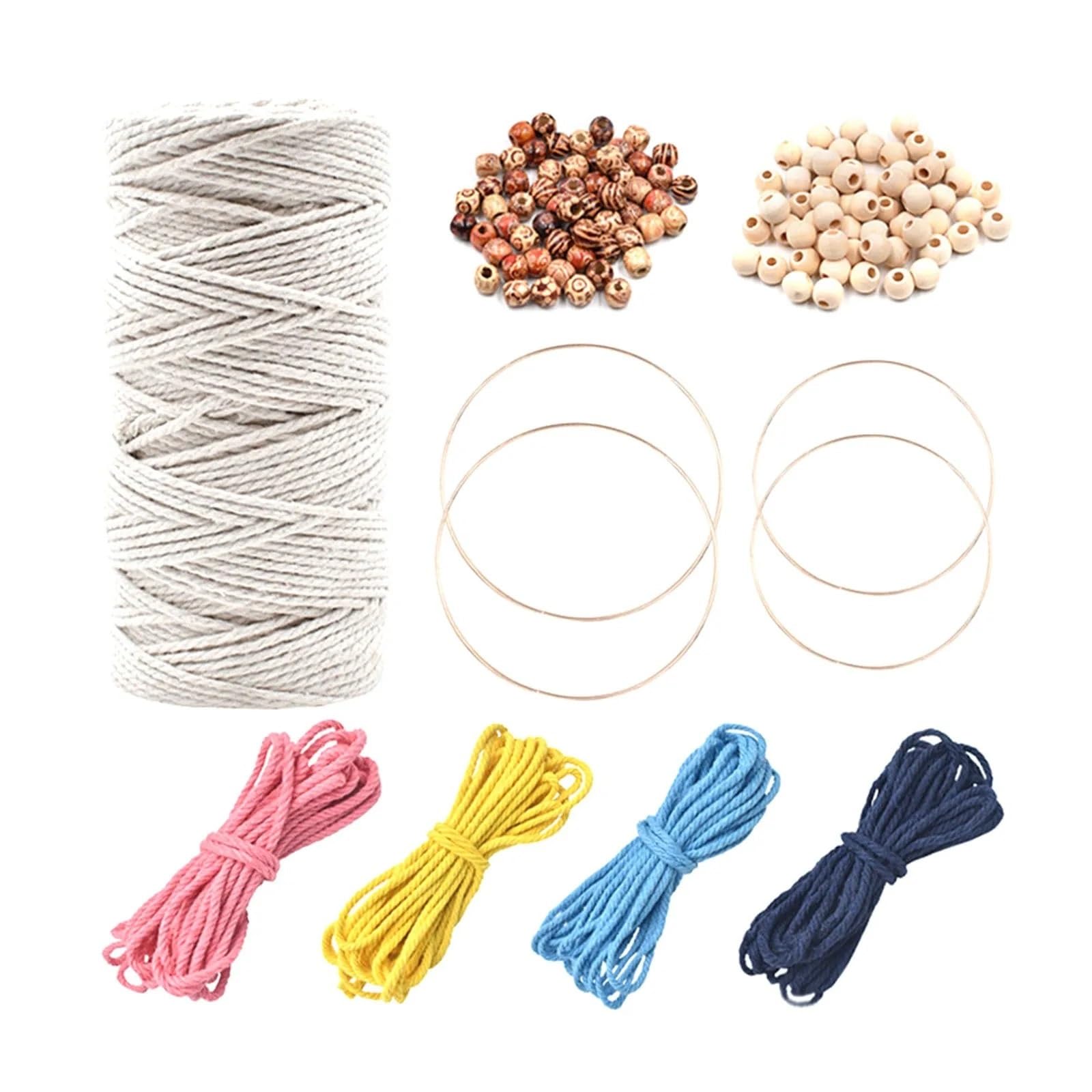 DIY-Makramee-Strickset DIY-Makramee-Sets for Erwachsene und Anfänger, Makramee-Kordel, Holz-Traumfänger-Sets, erstellen Sie Dekorationen Für Die Heimdekoration