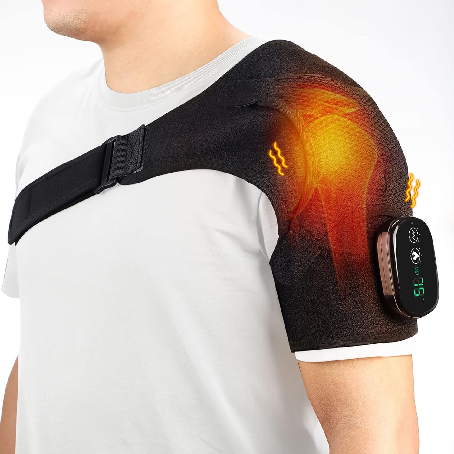 Product image of Cordless Shoulder Heating Pad, Heated Shoulder Brace with Vibration, Shoulder Massager for Men Women Shoulder Pain Relief