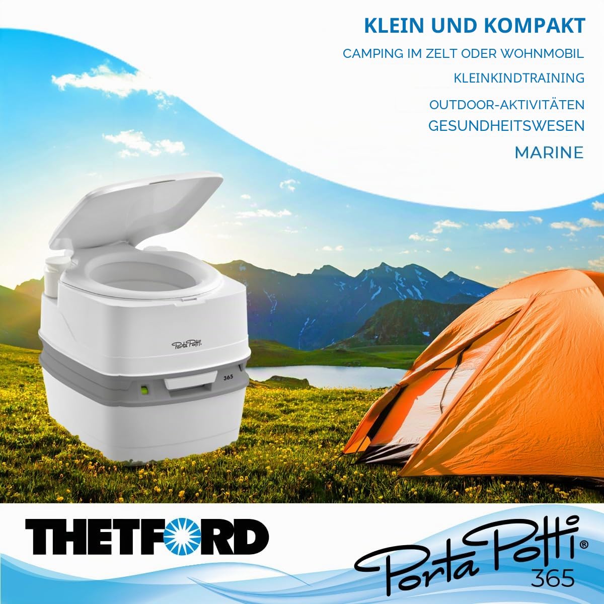 Thetford 92820 Porta Potti 365 Toilette Portatili Qube, weiß, 414 x 383 x 427 mm