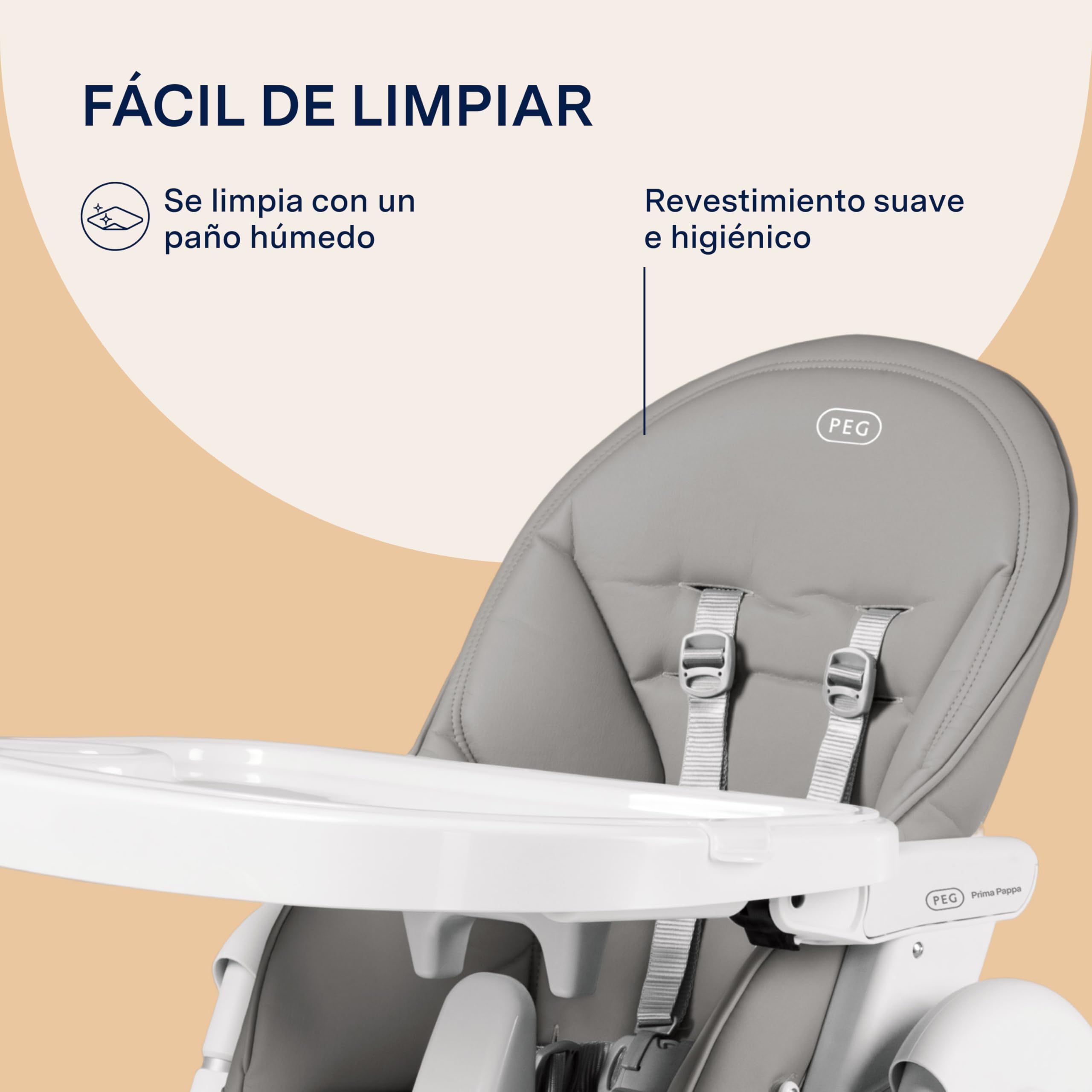 Peg Perego, Prima Pappa Follow Me, Trona, color gris (Ice)