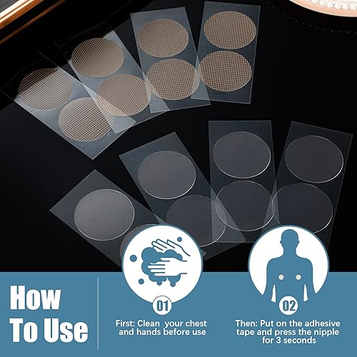 Miniatura 5 de Bonuci 600 piezas de protección de pezones para hombre, antirozaduras, protector adhesivo para pezones, cinta adhesiva para corredores, mujeres,