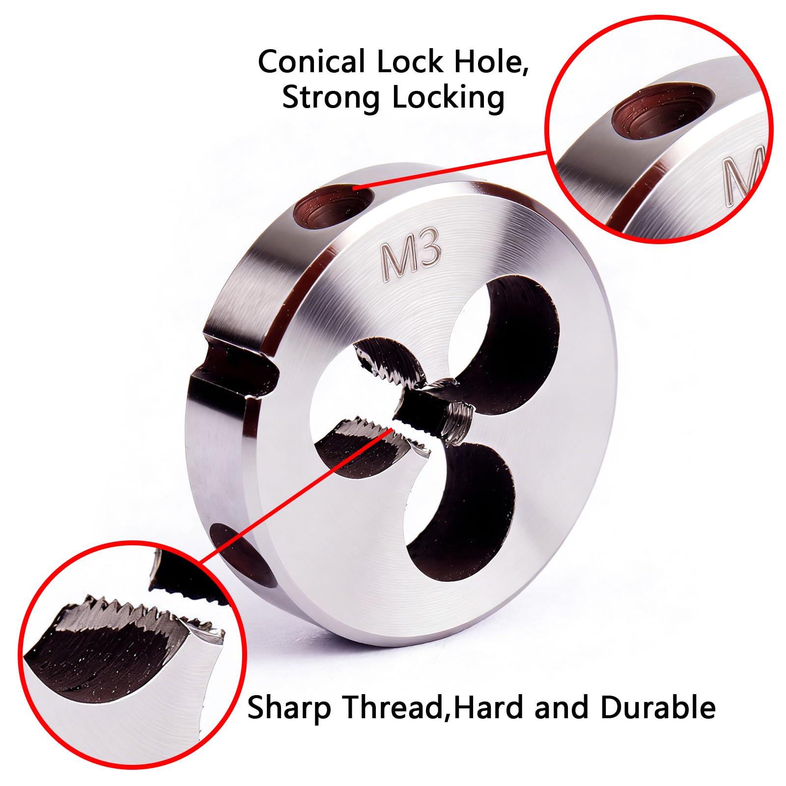 ATOPLEE 1pc M3 Metric Right Hand Thread Die,M3 X 0.5mm — Amazon image 3
