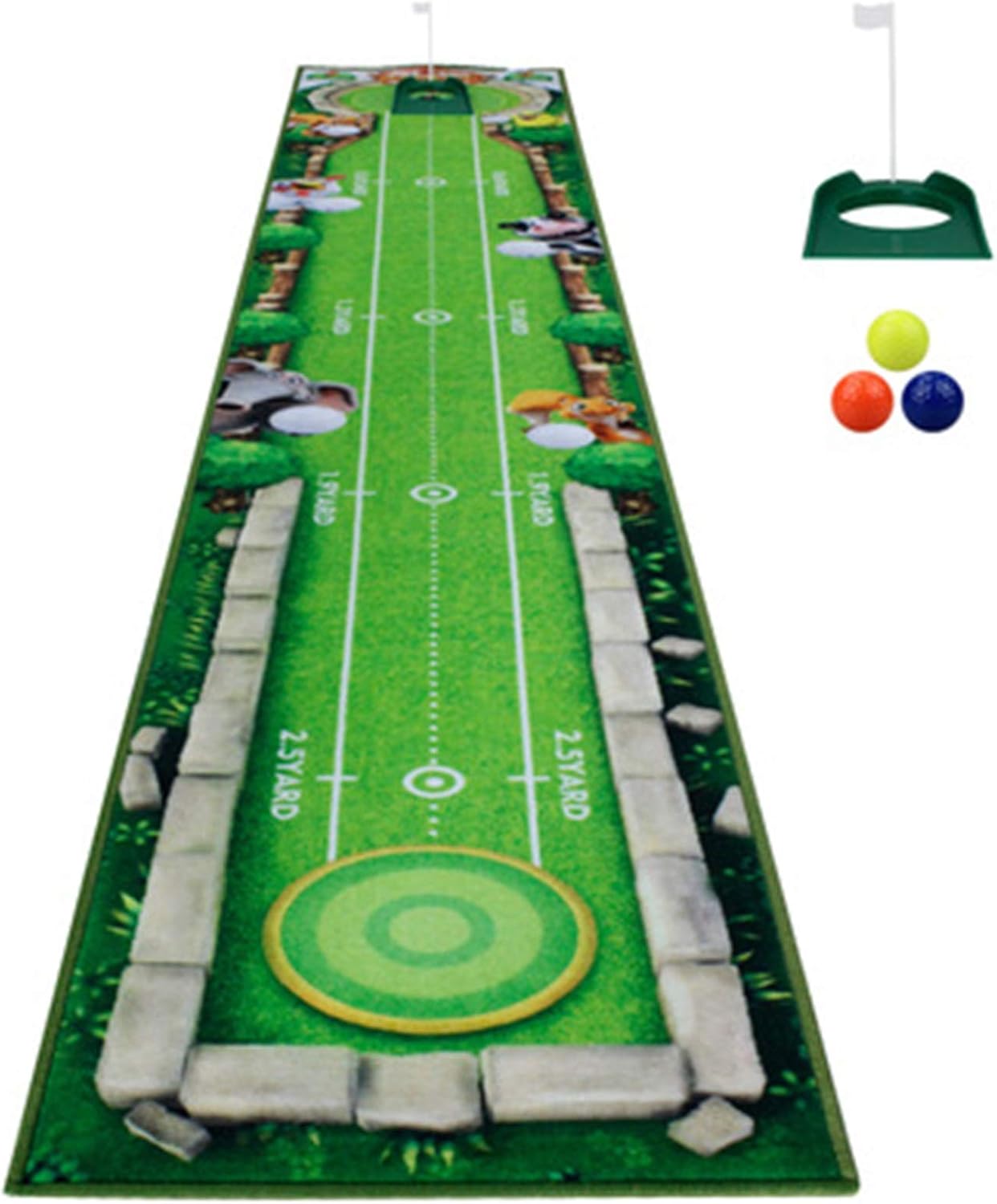 Golf Putting Trainer Mat Golf Putting Mat Putting Green Golf Practice Mat for Home or Office