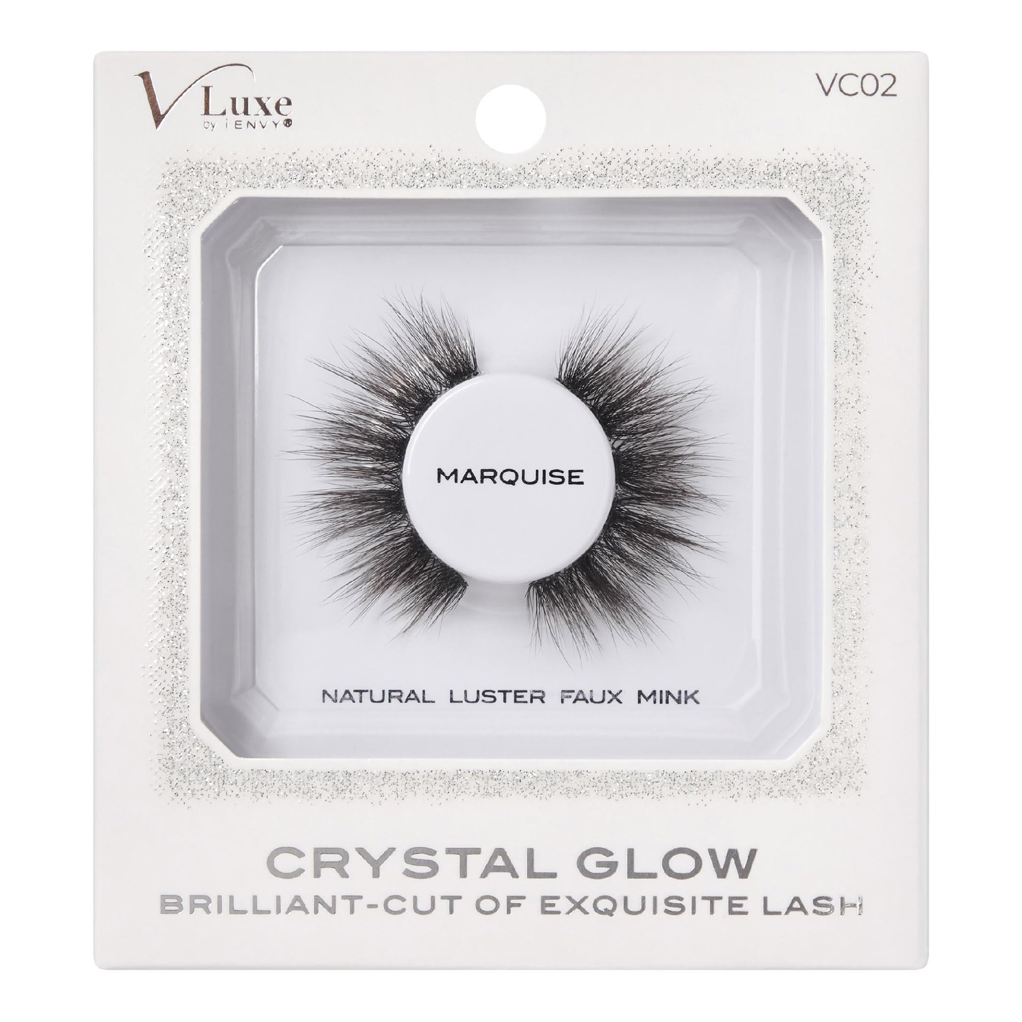 i•ENVY Crystal Glow False Eyelashes, Natural Luster Faux Mink Fake Eye Lash with Special Cut, Luminous Shine & Subtle Sparkle for Stunning Natural