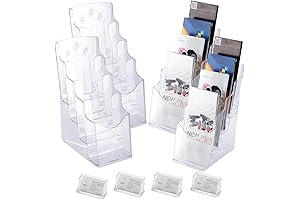 Koozie Holder Organizer: 4-Tier Clear Acrylic Flyer and Pamphlet Holder