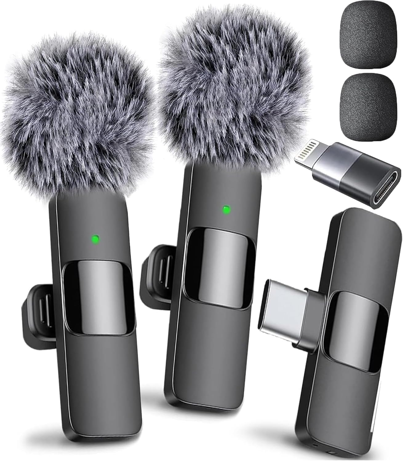 Dual Wireless Lavalier Microphone for Android/iPhone 50ft Range - Dual Clip-On Collar Mic with Windshield, USB-C & Lightning Plug & Play Mini Mic for Vlogging, YouTube, Reels, Podcasts, Interviews-image-46