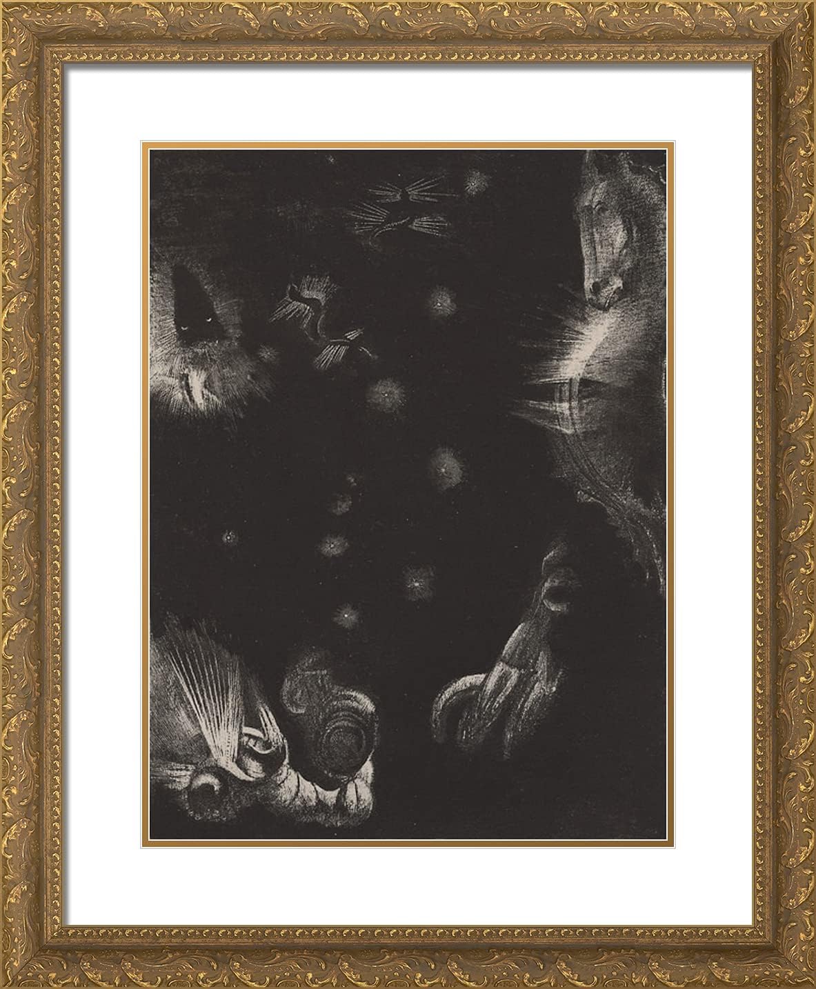 ArtDirect Redon, Odilon 20x24 Gold Ornate Framed Art Print with Double Matting Titled: Different Peoples Inhabit the Countries of the Ocean