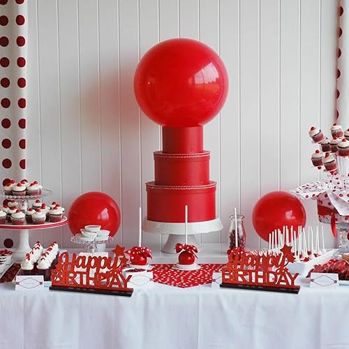 Vista 11 de TONIFUL Decoración de mesa de feliz cumpleaños en negro y dorado, centros de mesa para mesa, suministros de fiesta de cumpleaños, decoraciones