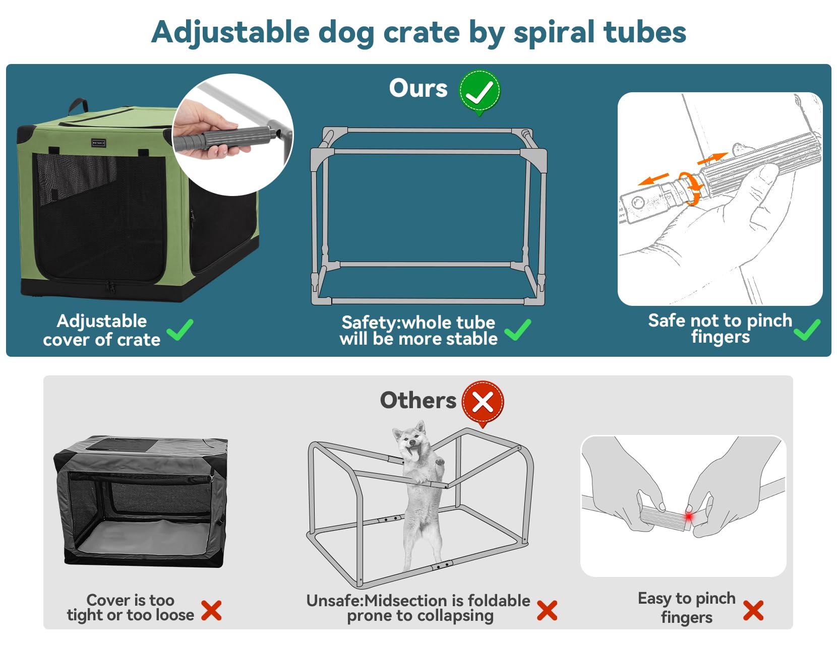 A closer look at Pet Crates Soft Sided Chew Proof Panel