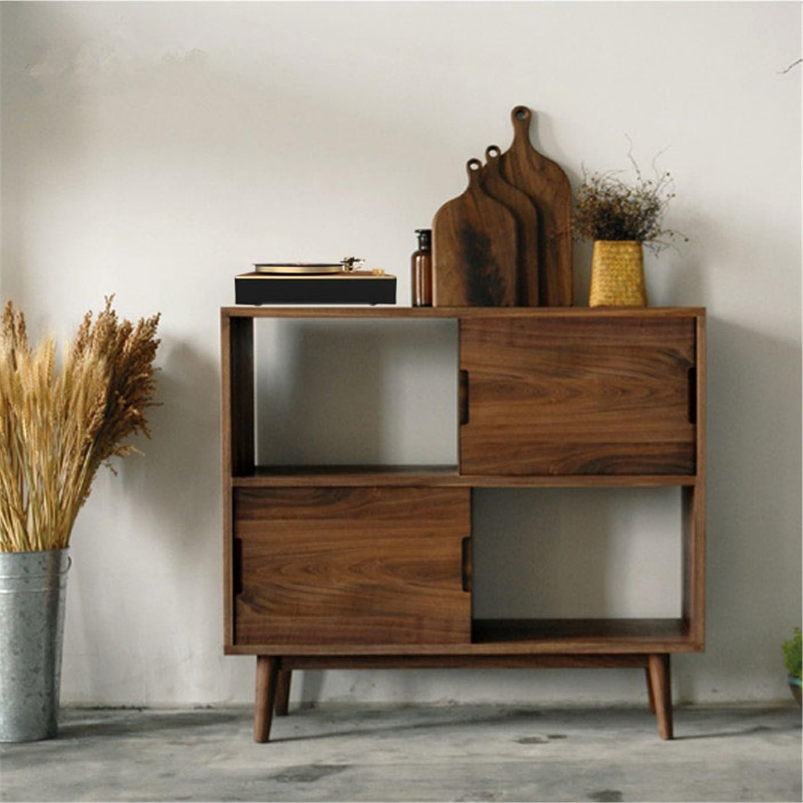 Custodia per CD Mobiletto portadocumenti creativo for ingresso, libreria in legno con anta Portadischi