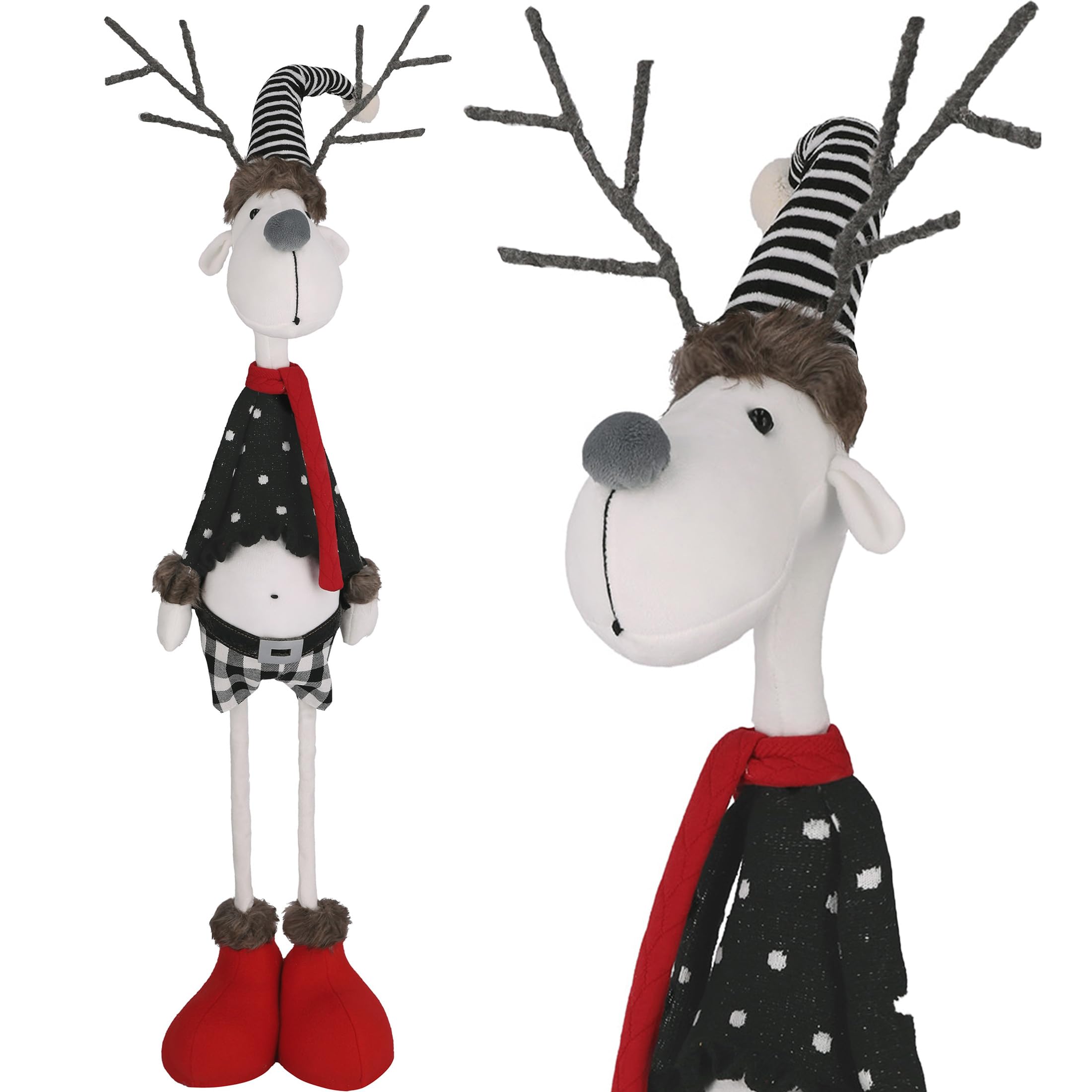 JUMI Géndulo de Peluche navideño de 93 cm, Color Gris, decoración escandinava, decoración de Invierno