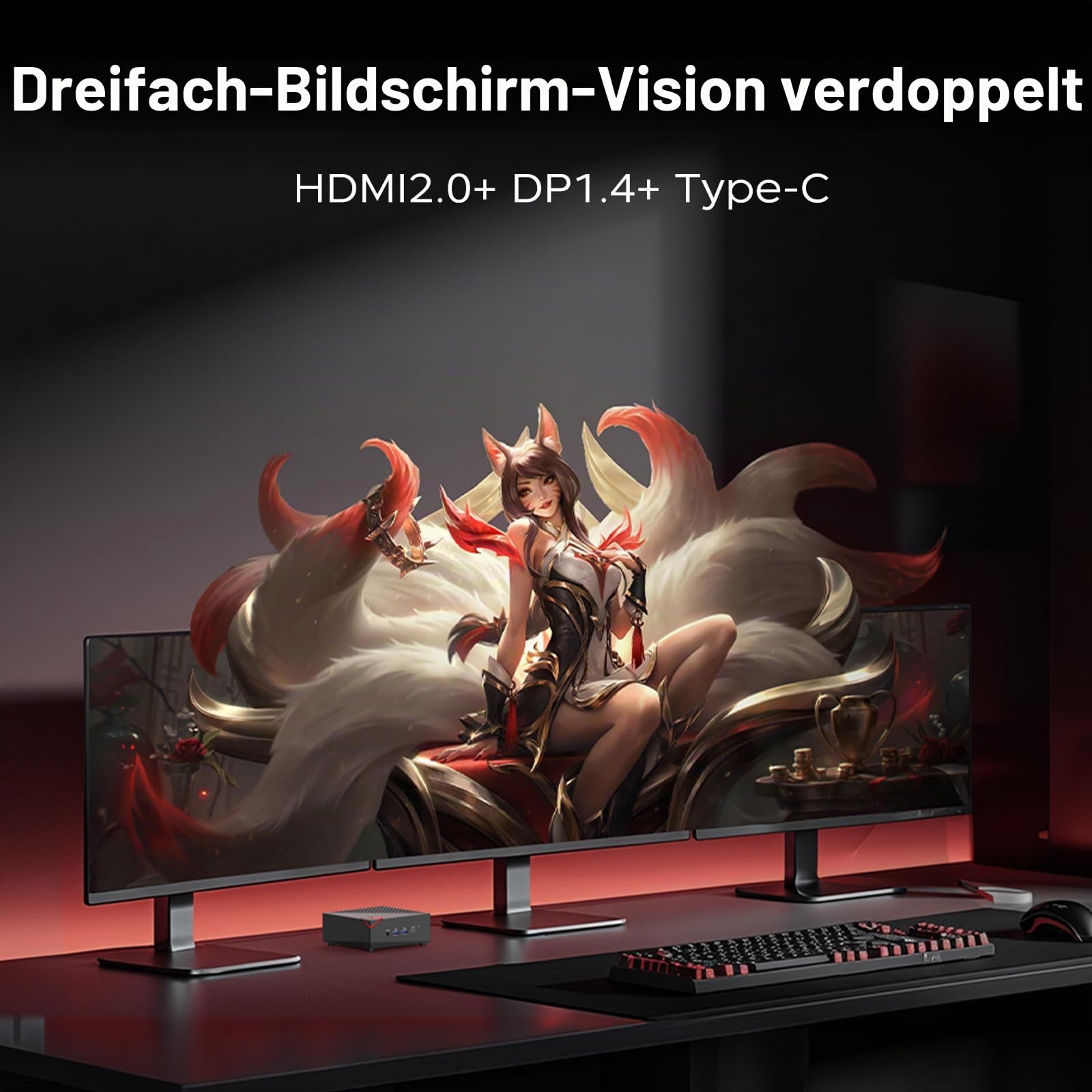 ACEMAGICIAN AM06Pro Mini PC, AMD Ryzen 7 7730U (8C/16T),32GB DDR4 512GB SSD | Micro PC mit Windows 11 Pro | 4K Triple Display | Type-C | Dual Ethernet | WiFi 6 | BT 5.2 für Programmierung/Büro/Bildung