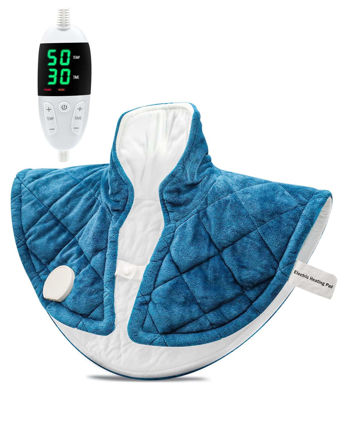 Weighted Heating Pad for Neck Shoulder, 5 Heat Setting 2H Auto Off 2.4lb Large Heating Pad for Pain Relief, Gifts for Women Men Mom Dad Birthday Christmas Gift for Parents