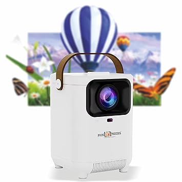 Pick Ur Needs Portable Home Projector with 5G WiFi + Bluetooth 5.0 Home Movie/Outdoor Travel (5000 lm) Portable Projector (White)
