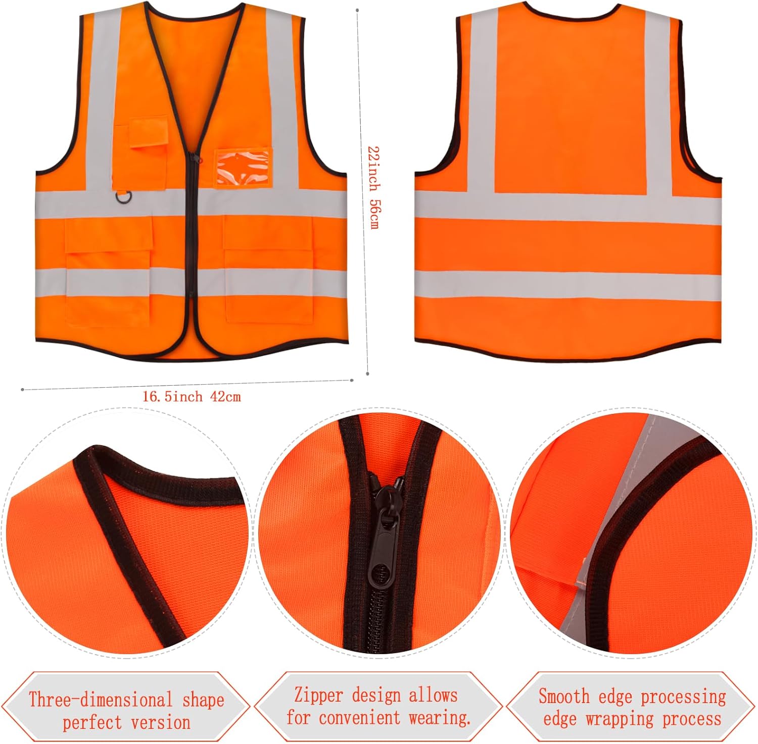 Kyson Traffic Cone Costume for Women 5 Pcs Orange Construction Cone Hat Vest Tutu Socks Arm Warmer Set for Halloween Party - Image 3