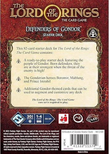 Miniatura 4 de The Lord of the Rings The Card Game Defenders of Gondor STARTER DECK - Juego de aventura cooperativa, juego de estrategia, edades 14 en adelante,