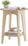 VASAGLE MAEZO Collection - Table latérale, 2-Tier Table ronde, Table de chevet avec jambes tachées, Transitions courbes, pour les petits espaces, Salon, Chambre à coucher, Noyer rustique ULET283T41