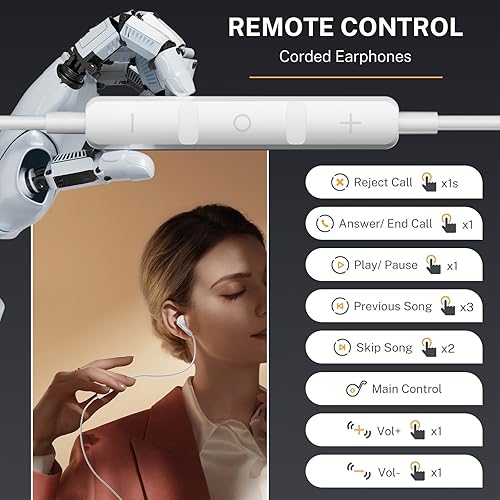 Miniatura 2 de Auriculares USB C, tipo C, para iPhone 1515 Pro15 Pro Max con micrófono, aislamiento de ruido, auriculares estéreo con cable para Samsung Galaxy S22