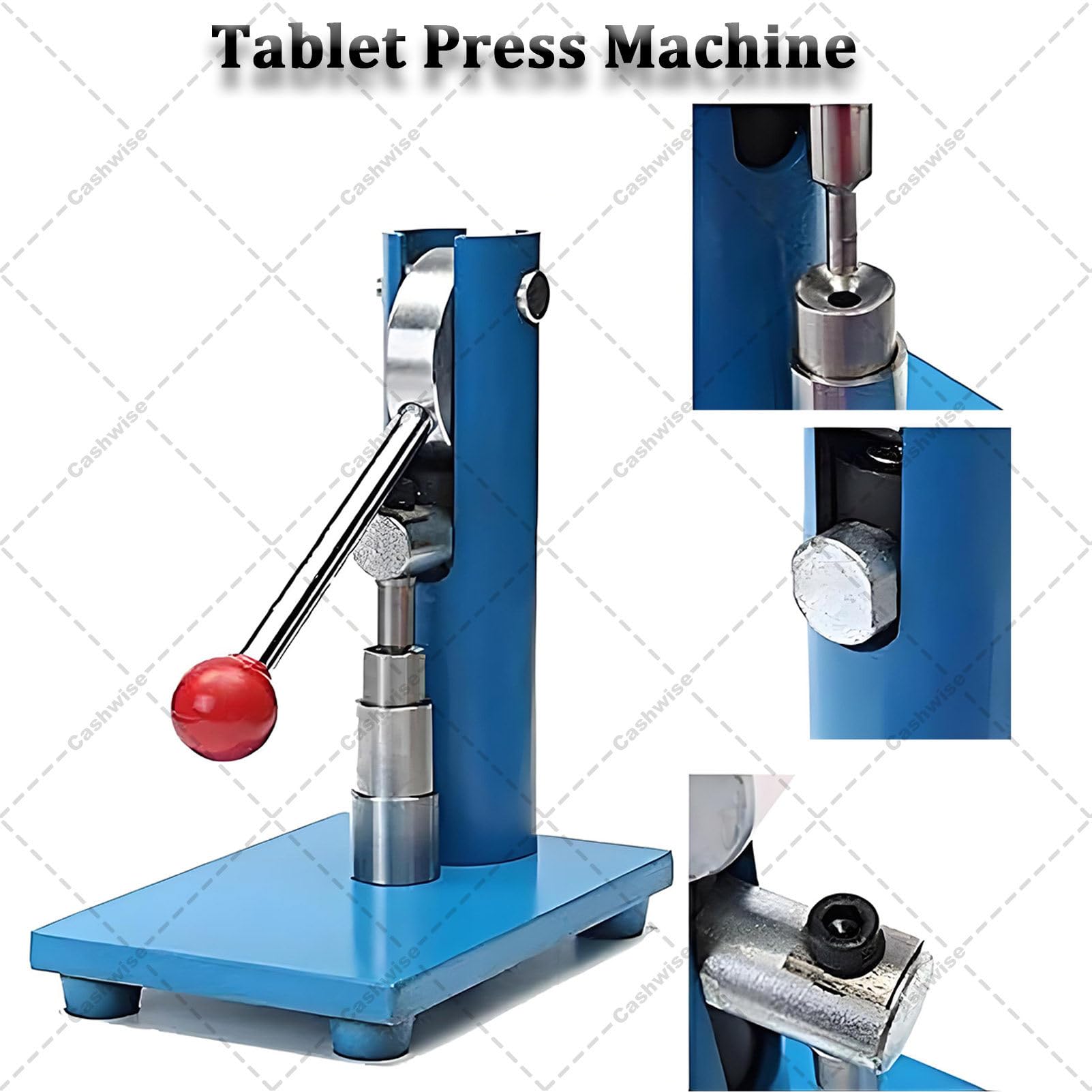 Máquina de prensado de tabletas, prensa de tabletas pequeña tipo palanca, (3-12 mm) Máquina manual de prensado de tabletas de acero para polvo, herramienta para fabricar tabletas para laboratorio 12mm