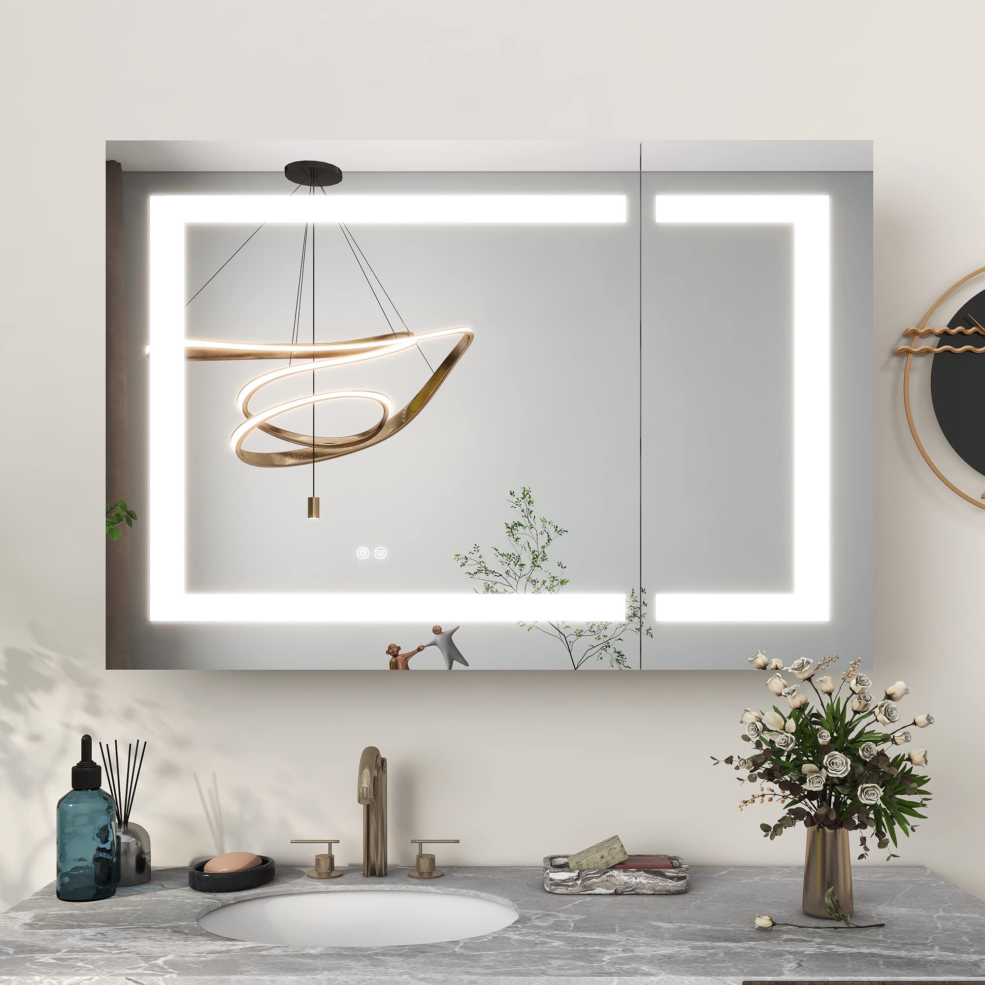 Buy MIRPLUS 36x30 inch Medicine with LED Vanity Mirror, AntiFog Recessed or Surface