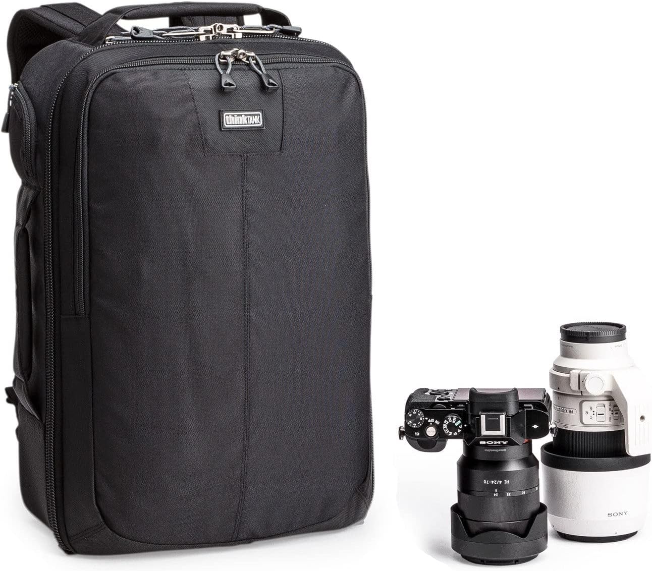 Think Tank Airport Essentials Backpack for Standard DSLR System, 300mm f/2.8/iPad/13 Laptop, Small