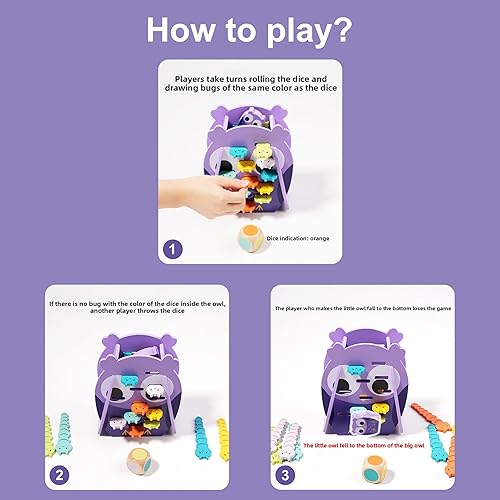 Miniatura 3 de KIEZ Juguete apilable sensorial de rescate de búho, juego de mesa de madera Montessori, divertido juego de mesa de estrategia interactivo para