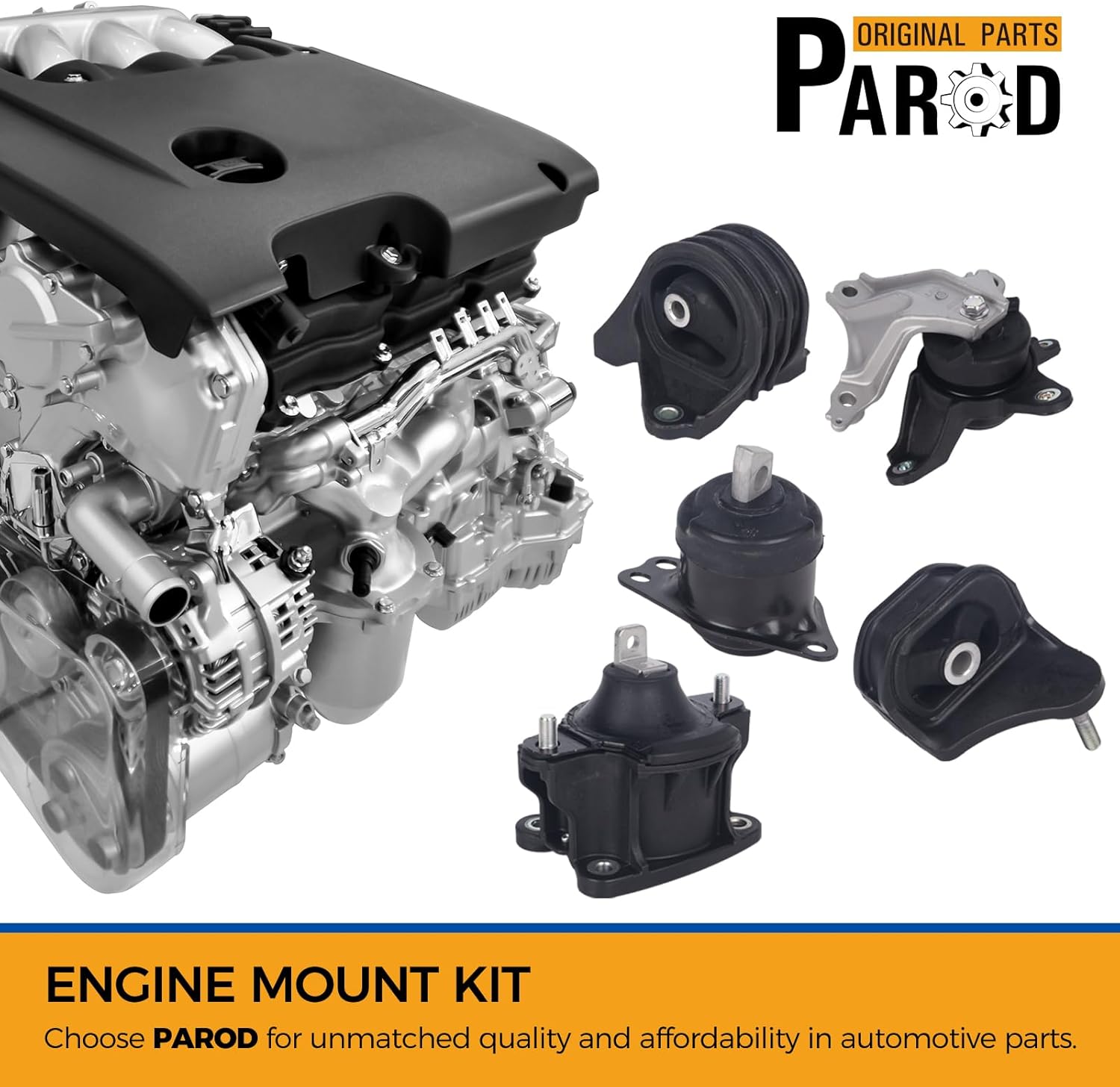 PAROD 5PCS Engine Mount 2.4L L4 Fit for Honda Accord 2013-2017,Replace#A65072 A65054 A65040 A65071 nA65068