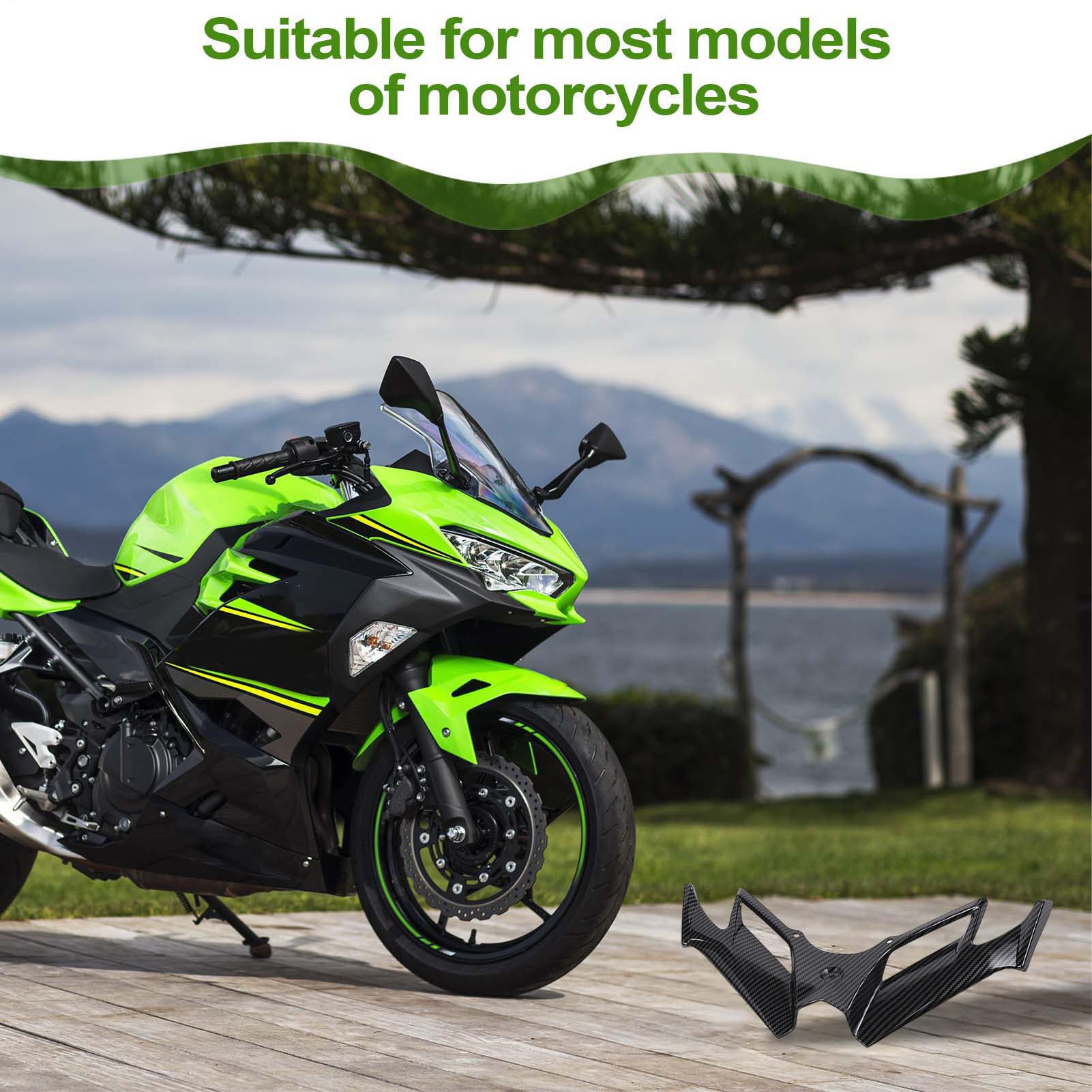 aerodinámico Delantero Delantero de biciclta: Aletas de Motocicleta de Recubrimiento de Fibra de Carbono | ala de Viento en biciclea | Spoiler Lateral Frente a la para Motocicleta, b