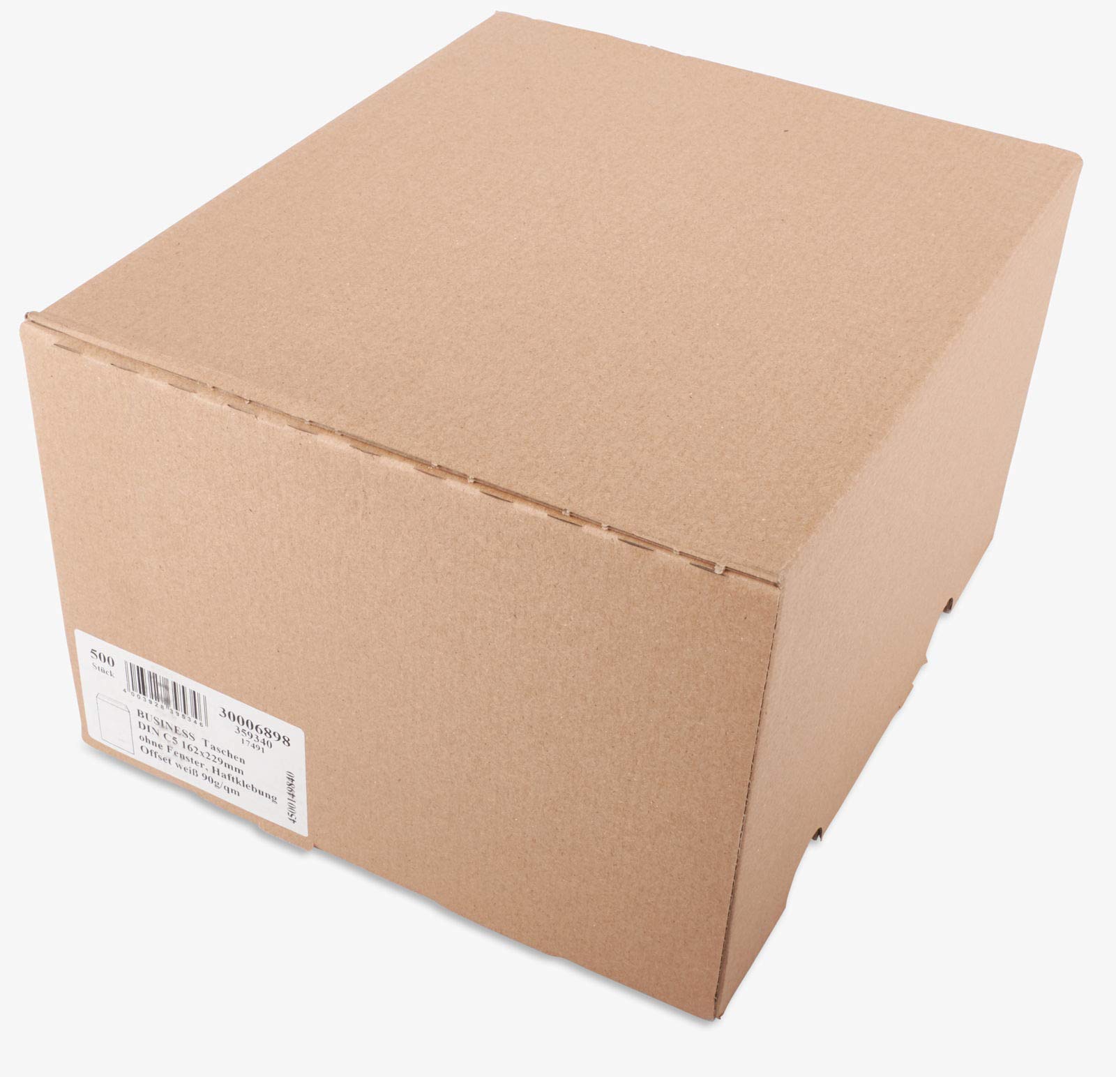 KK Verpackungen Versandtaschen DIN C5 162x229 mm | 2000 Stück, Haftklebend ohne Fenster | 90 g/m² Briefumschläge | Weiß