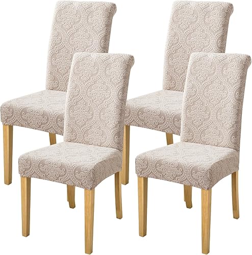 Vista 13 de FORCHEER Juego de 6 fundas para sillas de comedor, fundas elásticas para sillas de cocina, 6 piezas, fundas para silla Parson, paquete de 6, Flores