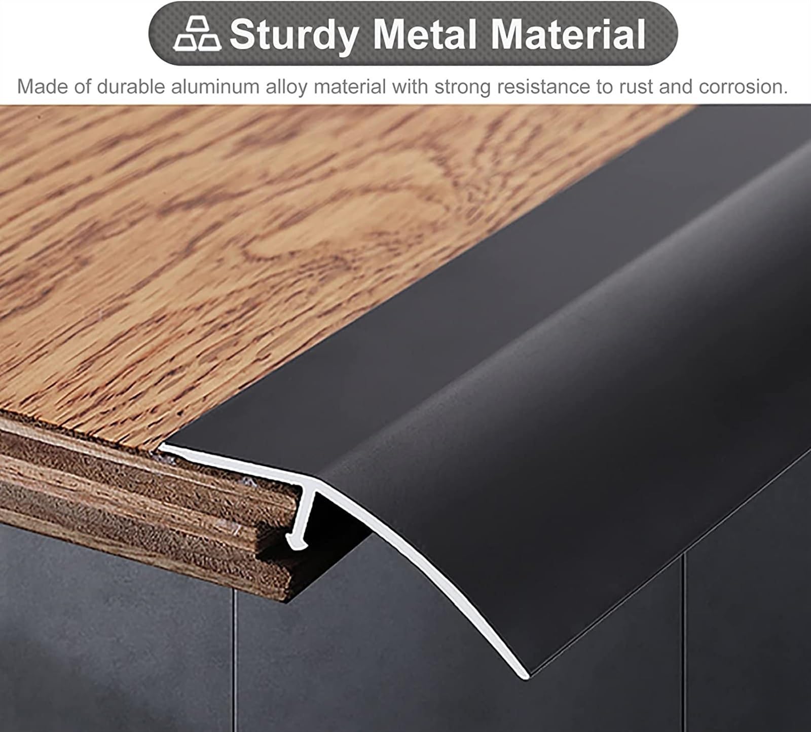 Profilo di Transizione, Striscia di Soglia, Tappeto da legno a piastrelle for bordi in laminato con autoadesivo(Silver)