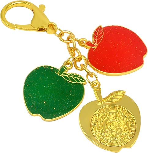 Feng Shui Trinidad De Manzanas Amuleto Runa de la Suerte, Rojo -