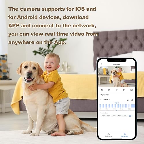 Miniatura 3 de Cámara de seguridad inteligente, mini cámara de video de vigilancia 720P para el hogar, pantalla en tiempo real, detección de movimiento, gran