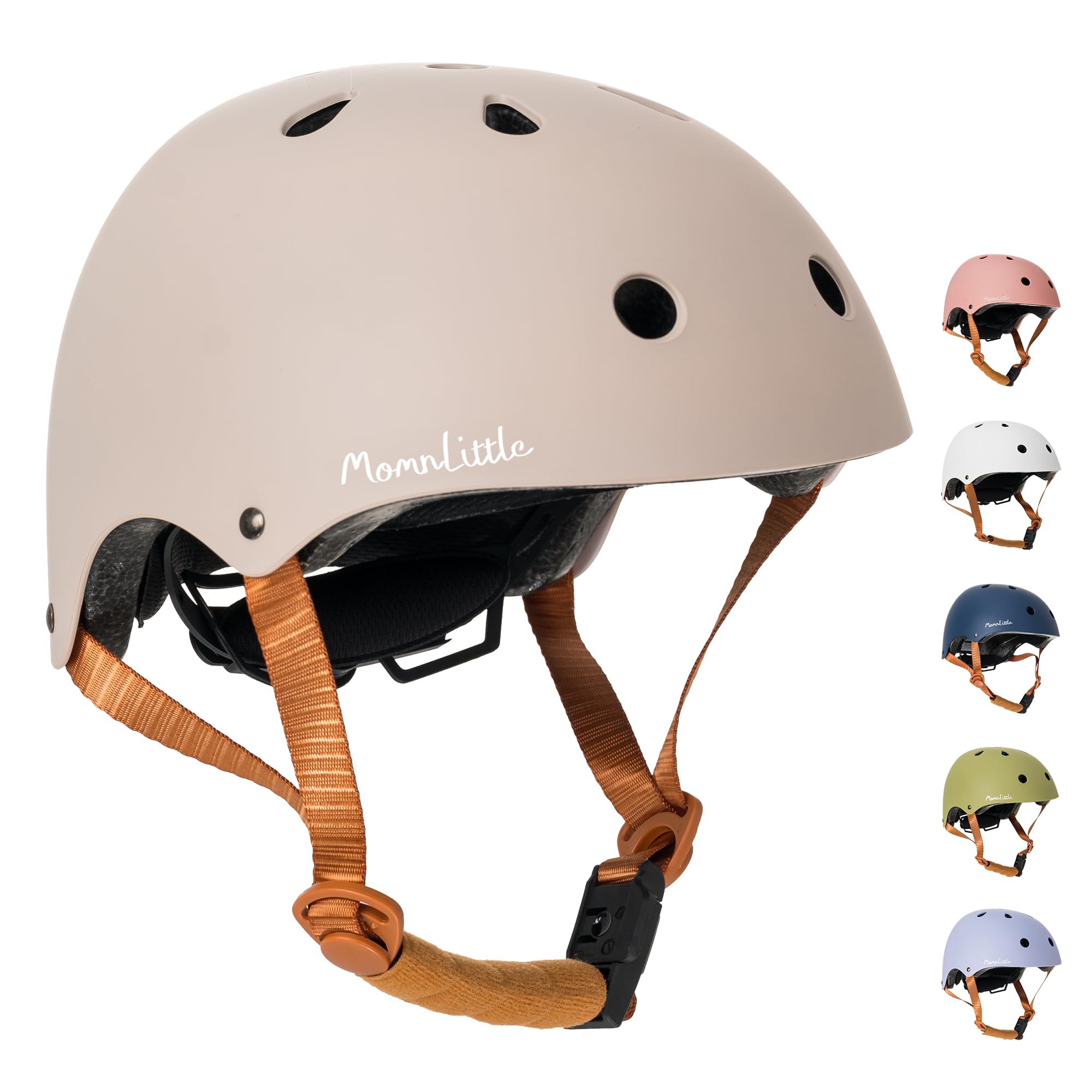 MomnLittle Kids Bike Helmet with Quick Pinch-Free Magnetic Buckle CPSC Certified Bike Helmet for Toddler Boys and Girls