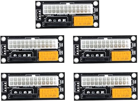 Dual PSU Power Supply PC Block Synchronizer ADD2PSU ATX 24Pin to 4Pin Molex Connector Riser Miner Mining Adapter5pcs Black sata