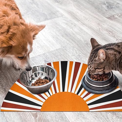 Miniatura 8 de Xininz Tapete de comida para perros absorbente de secado rápido, tapete antideslizante para alimentos y agua, suministros para cachorros, accesorios