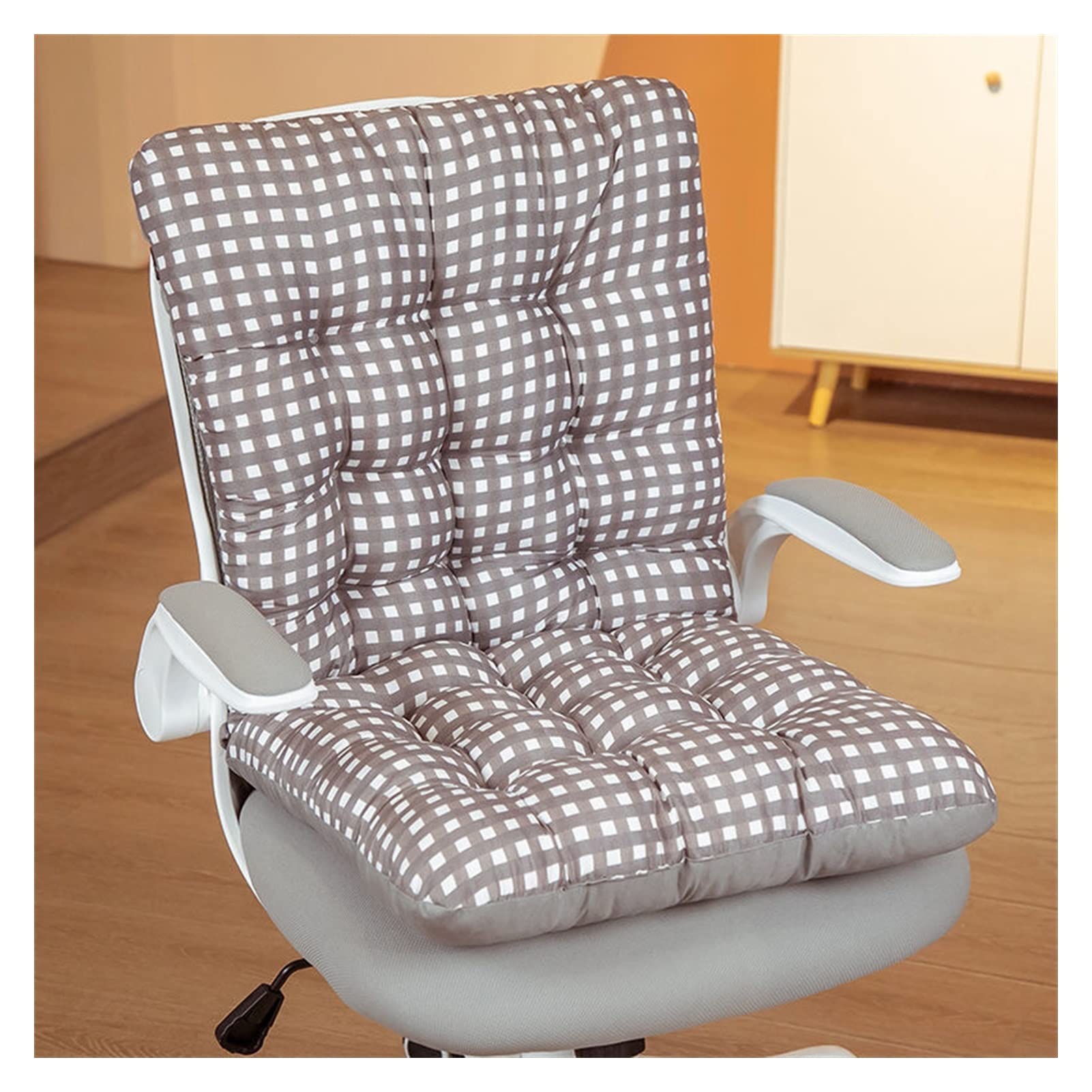 Coussin de chaise gris 45x85 super doux motif plaid hiver